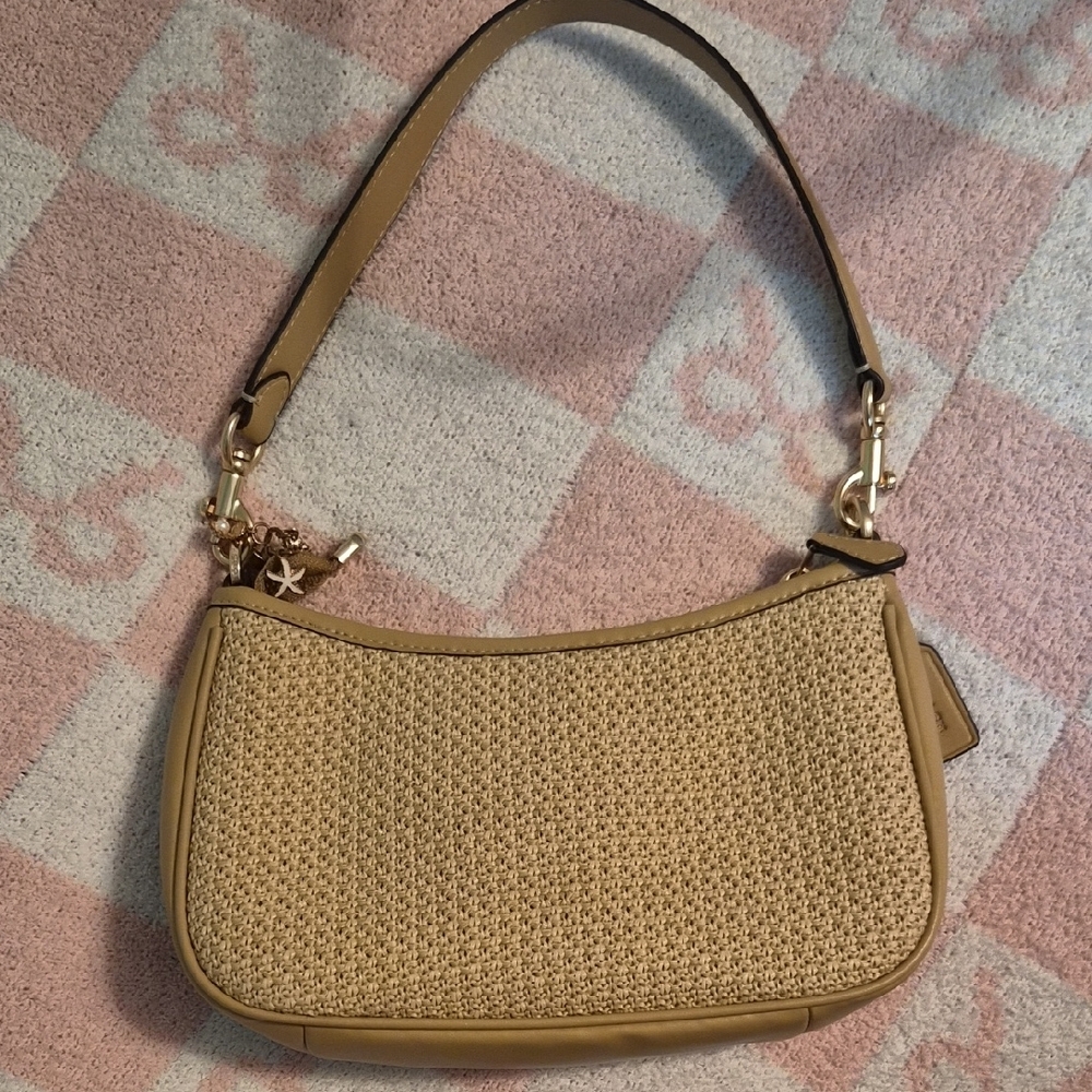 Coach Beige Woven Shoulder Bag - Picture 3 of 4